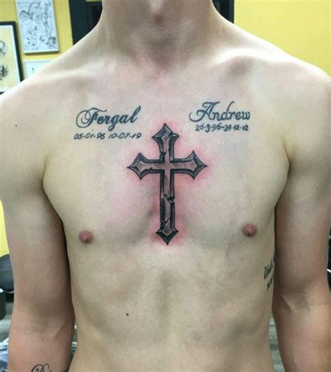 chest tattoo cross|chest cross tattoos for men.